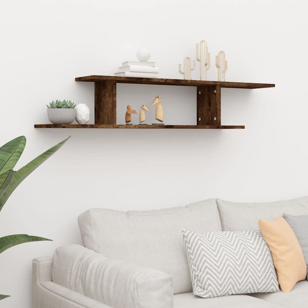 Mensola da parete per TV, 125 x 18 x 23 cm, moderna mensola sospesa in legno, elegante mensola sospesa per soggiorno, supporto TV per ricevitori, console e accessori multimediali
