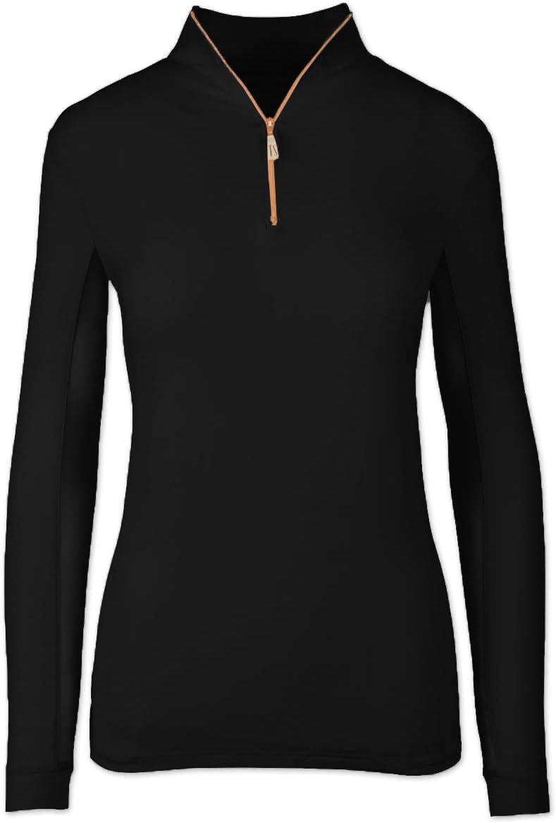 Tailored Sportsman Ladies Icefil Sun Shirt Black/Rose Gold X-Small