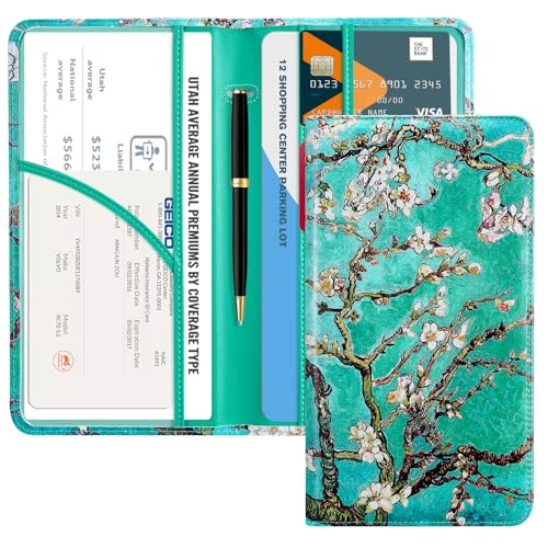 CoBak Car Registration and Insurance Holder - Vehicle Glove Box Car Organizer,Auto Truck Comparment Accessories Case with Magnetic Closure for Driver License,Cards