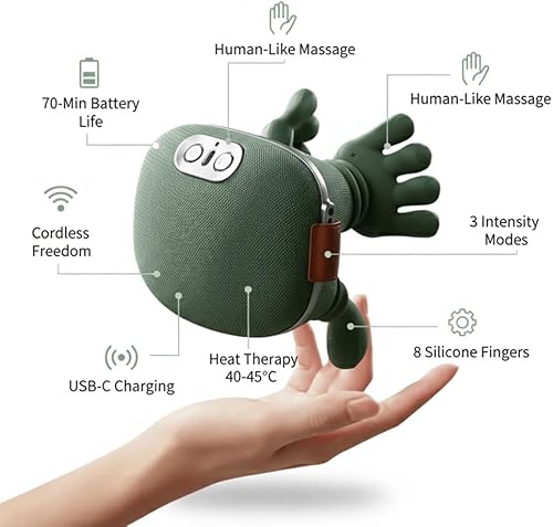 Miniatura 4 de Siasoo - Masajeador de cuello, masajeador eléctrico Shiatsu de cuello y espalda, tejido profundo con función de calefacción y tracción, USB C