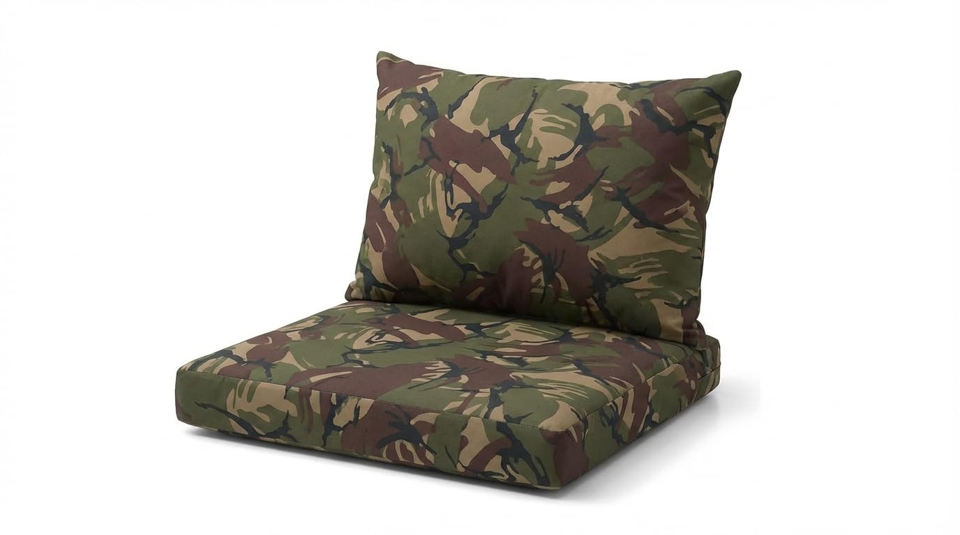 DREAMLAYER Rattan Garden Furniture Cushion Set – Outdoor Replacement Cushions for Patio Sofa & Conservatory – Water Resistant Covers (Army Camouflage, Seat 56cm × 52cm × 5cm)