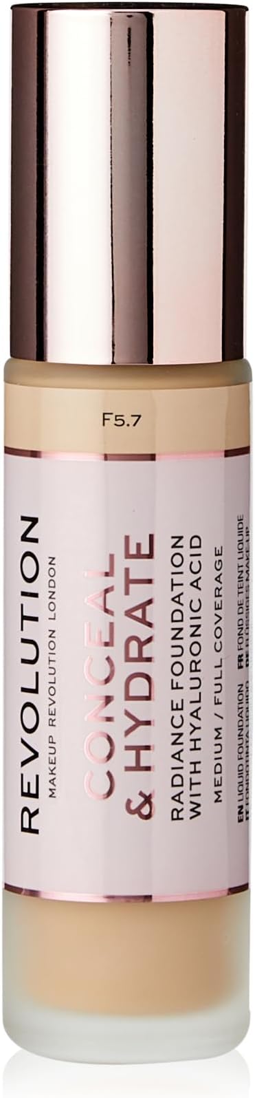 Makeup Revolution, Conceal & Hydrate, Foundation, F5.7, 23ml