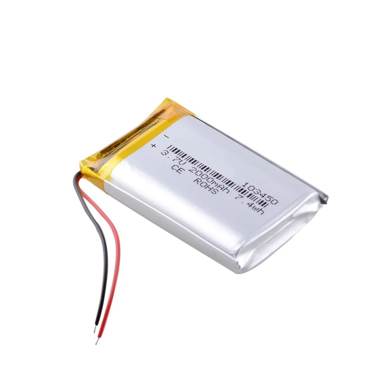 Batería 103450 para proyectos DIY y robótica con cable 2.0 2p de 10 cm listo para conectar 4