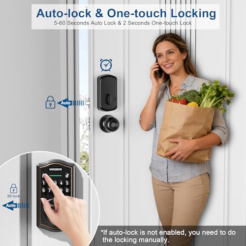Image of Smart Deadbolt Door Lock with Keypad, Fingerprint Keyless Entry Door Lock, Electronic Keypad Deadbolt for Front Door, Biometric, Anti-Peeping Password, Auto Lock, Easy Installation