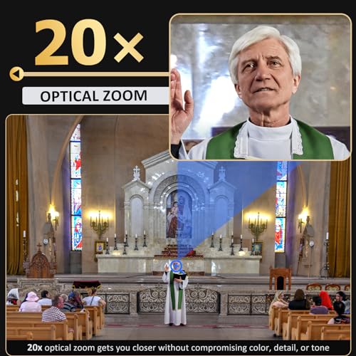 Image of NexiGo PTZ Camera 20X Optical Zoom with PoE HDMI /3G-SDI /USB /LAN IP Streaming Outputs, Auto AI Tracking for Video Conferencing Live Streaming Meeting Church Services Worship Skype Zoom Teams OBS