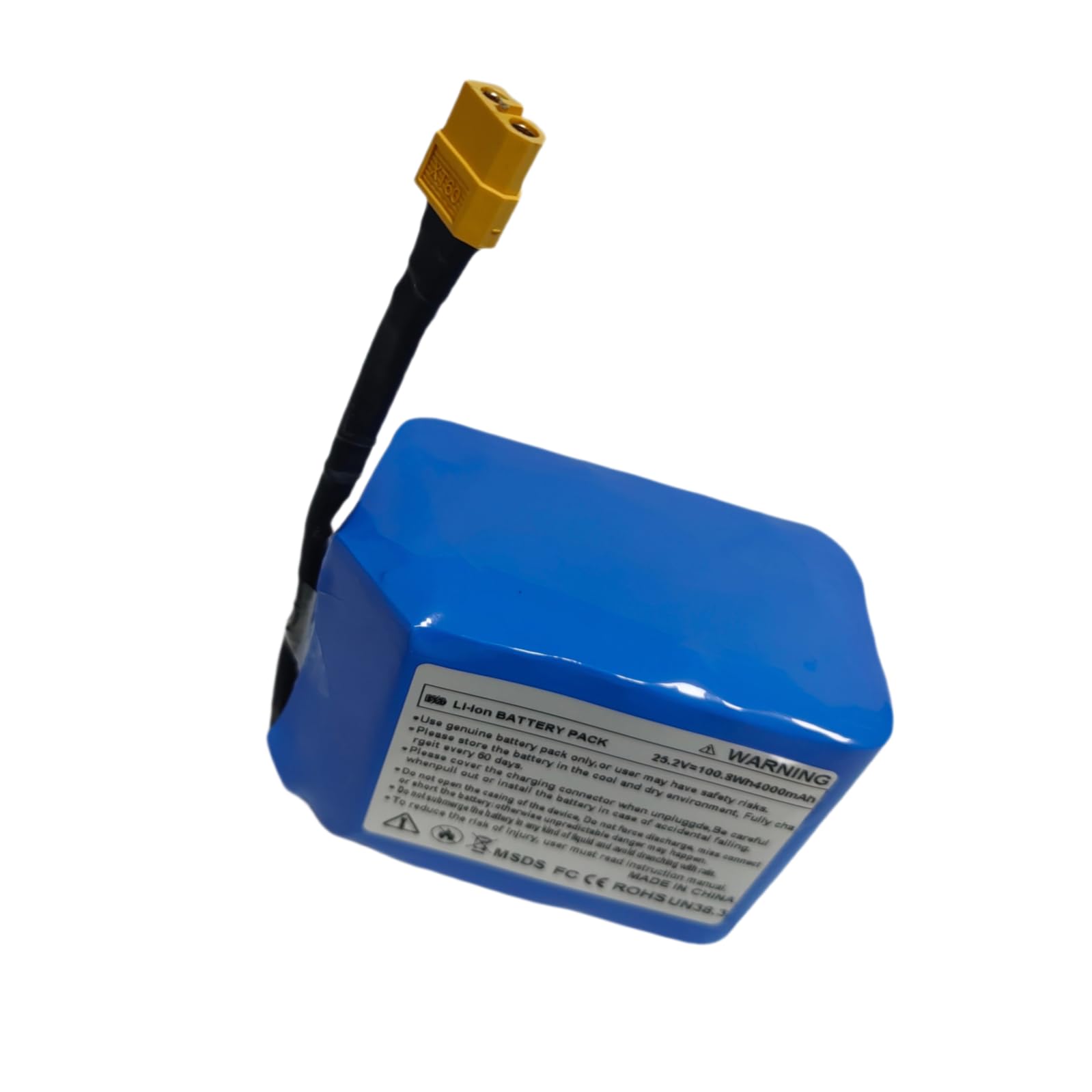 Hoverboard Battery Pack 25.2V 4000mAh Li-ion, Fits 42V Hoverboards, Includes XT60 and SL60 Connectors