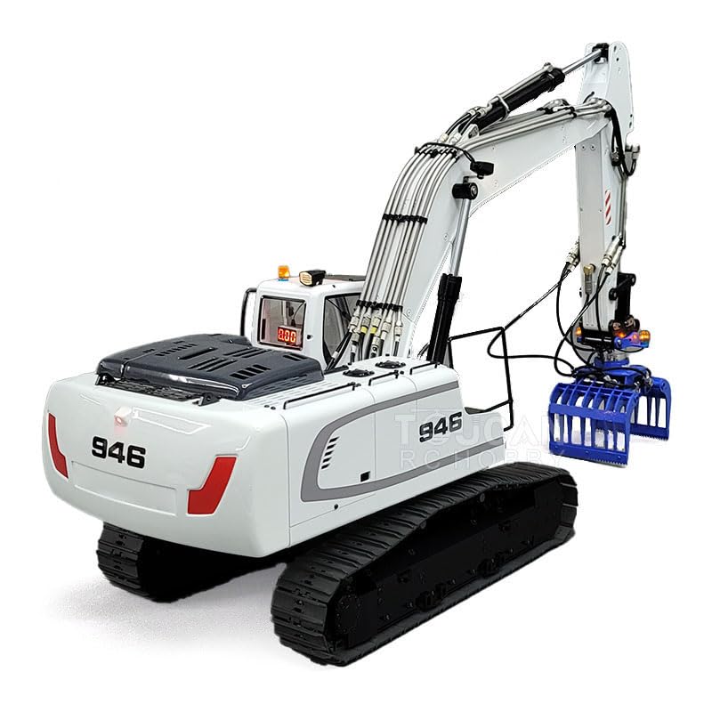 Excavadoras hidráulicas de metal RC 1:14 946 excavadoras de orugas, vehículos de construcción, multiaccesorios, cubo de agarre hidráulico, cubo de agarre para equipo pesado RC modelo de grado