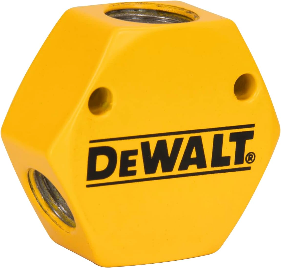 DEWALT 3-Way 3/8-Inch FNPT Inlet Hockey Puck Flat Manifold with three 1/4-Inch FNPT Outlets (DXCM041-0116)