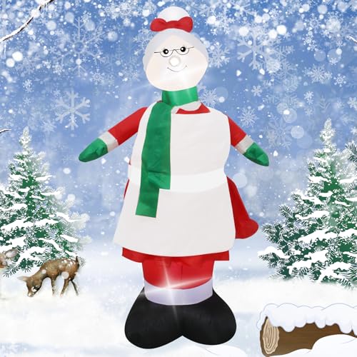 4 Feet Inflatable Christmas Granny Decoration with LED Lights Adorable