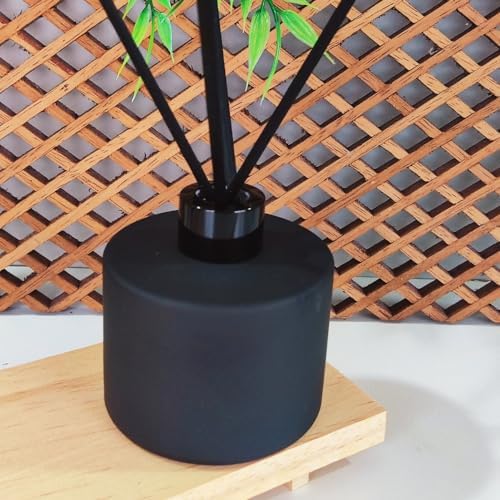 Frasco De Vidro Difusor 240 Ml Varetas De Algodão (PRETO)