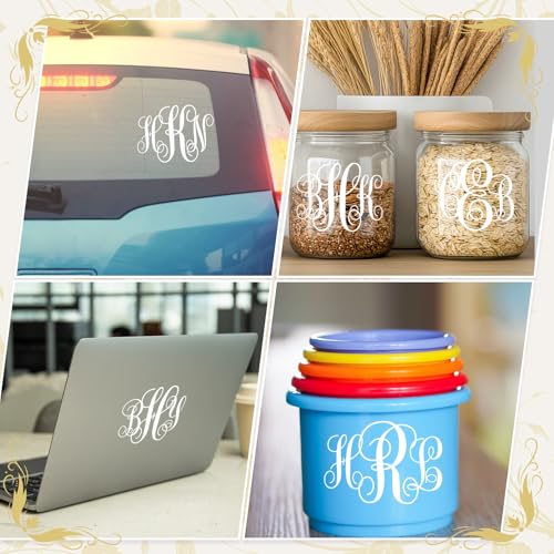 Image of Fullhawl 8 Sheets UV Dtf Cup Wrap Waterproof Split Initial Letters Stickers Custom Vinyl Lettering Alphabet Stickers Personalized Vinyl Name Decals for Tumbler Notebooks Cup Laptop DIY Crafts(White)