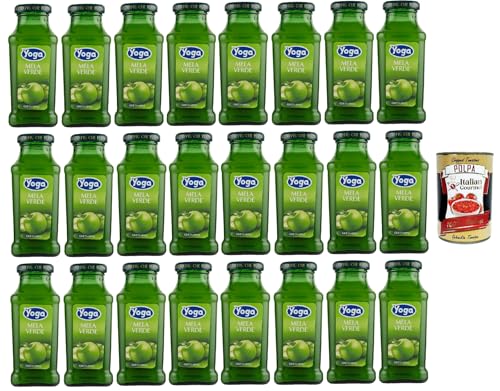 Yoga Mela verde pack de 24 jus de fruits 200ml avec Polpa de tomate italienne 400g