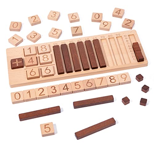 Auvewilo Wooden Math Board, Addition And Subtraction Learning Toy, Mathematical Game For Kids, Educational Activity With Hands-On Manipulatives #TOP2