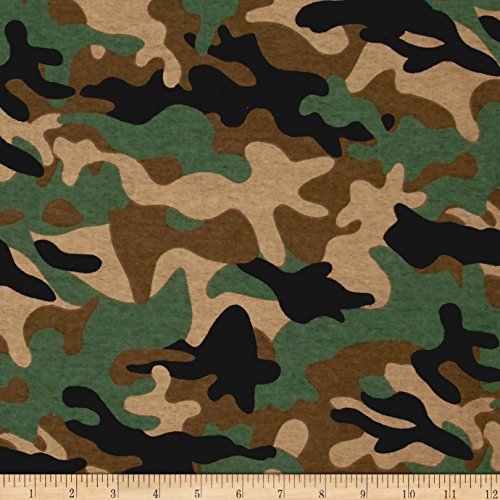 Newcastle Fabrics Green Flannel Camo Fabric by The Yard