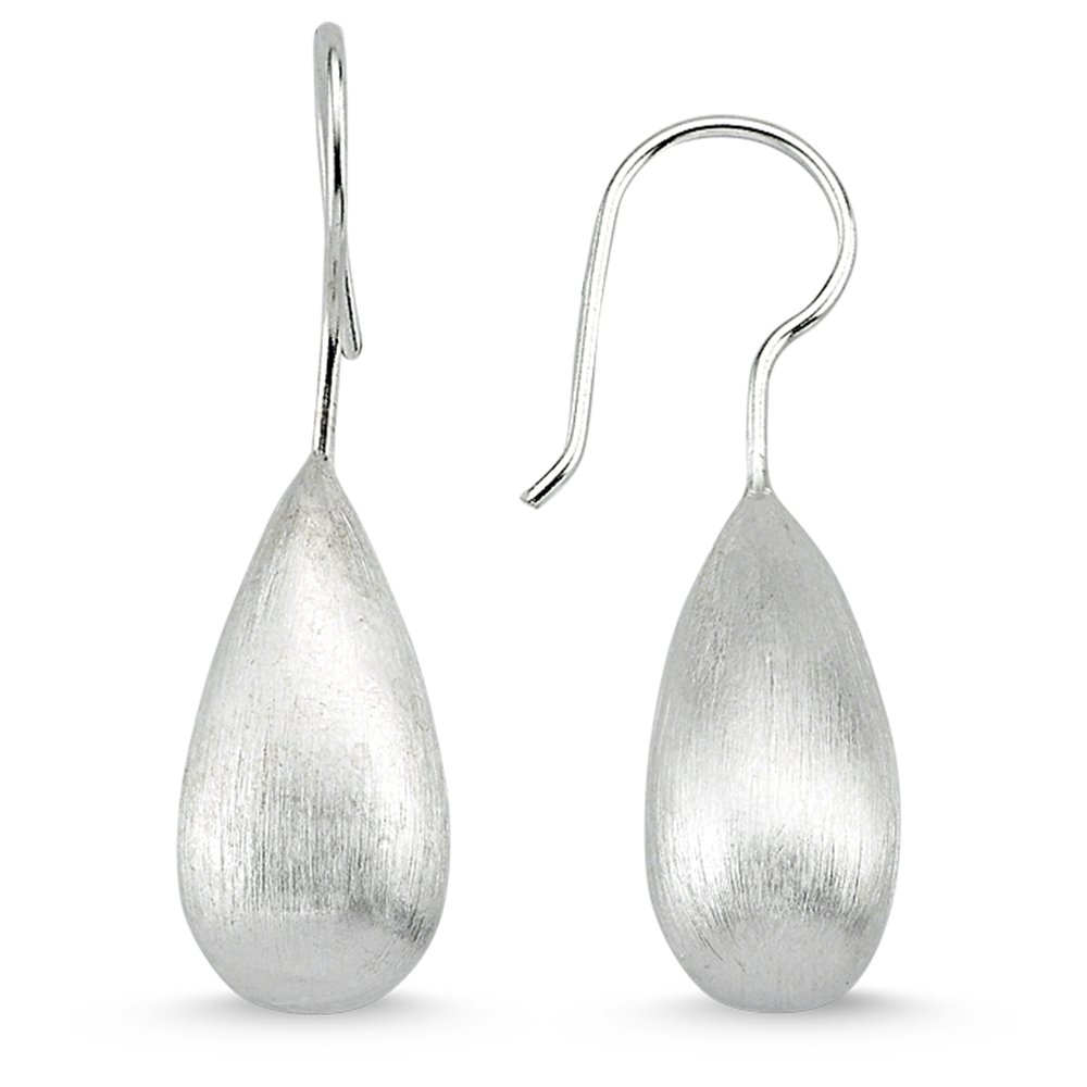 Vinani Ohrhänger Tropfen bauchig mattiert Sterling Silber 925 Ohrringe 2OHR
