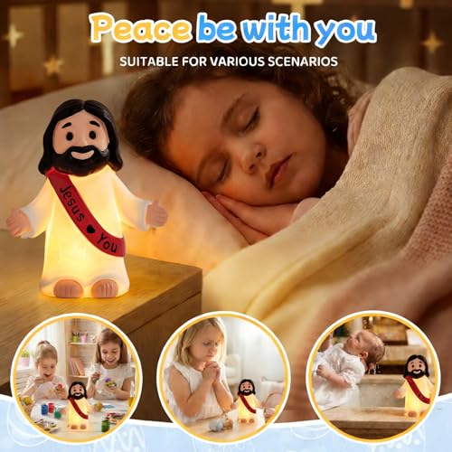 Figura de Jesús en resina con luz nocturna para mesa miniatura 4