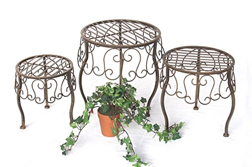 DanDiBo Taburete Juego de 3 Flores Soporte 140129 Planta Soporte Taburete Mesa Auxiliar