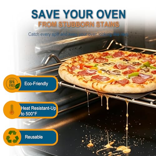 Image of Oven Liners for Bottom of Oven - 3 Pack Large Oven Mats, 17 inchx25 inch Non-Stick Reusable Liner for Electric, Gas, Toaster Ovens, Grills - Kitchen Accessory to Keep Oven Clean (3, Black)