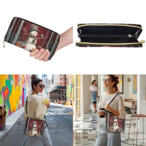Image of HUGS IDEA Leather Purses and Handbag for Women Bucket Bag with Wrist Wallet 2 Packs