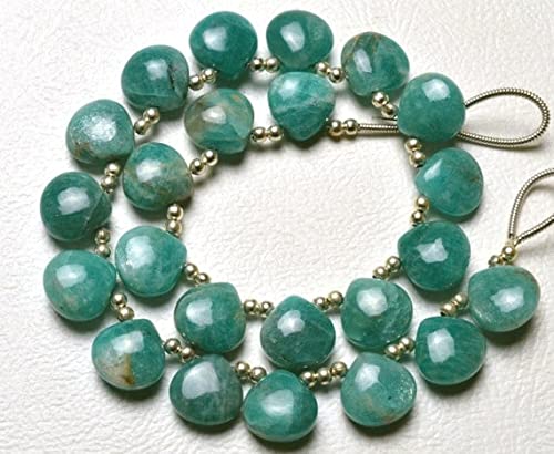Perles super amazonite naturelle forme coeur lisse 10mm LKBEADS pour création bijoux