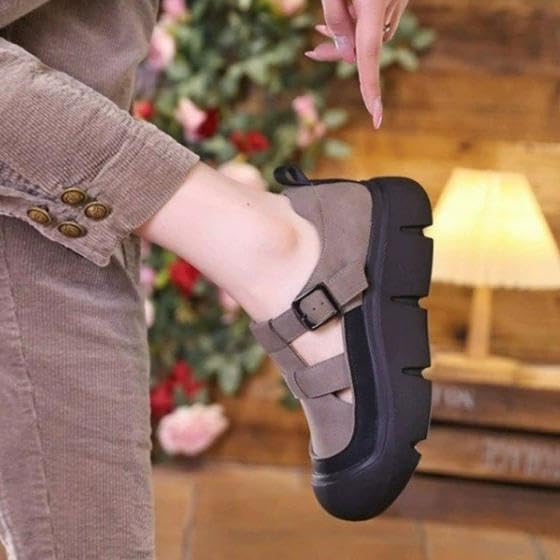 Aphrot Women Shoes,Closed Toe Hollow Orthopedic Sneaker,Trendy Leather Zip Thick Sole Sandals4