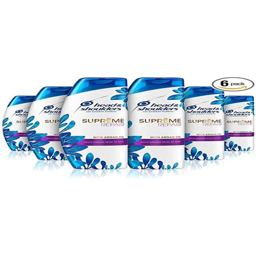 Head & Shoulders Arganöl Shampoo Supreme Damage Repair Shampoo, 6 x 400 ml, 6er Pack