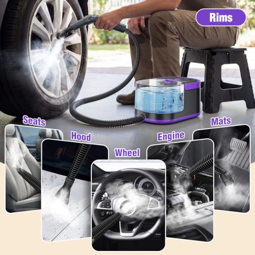 Image of Steam Cleaner, 15s Fast Heat-Up Handheld Steam Cleaner for Home & Car | Portable Steamer for Cleaning with 3 Steam Levels, 1500ml Tank, 248F Deep Cleaning, Steam Cleaner for Home & Car Accessories
