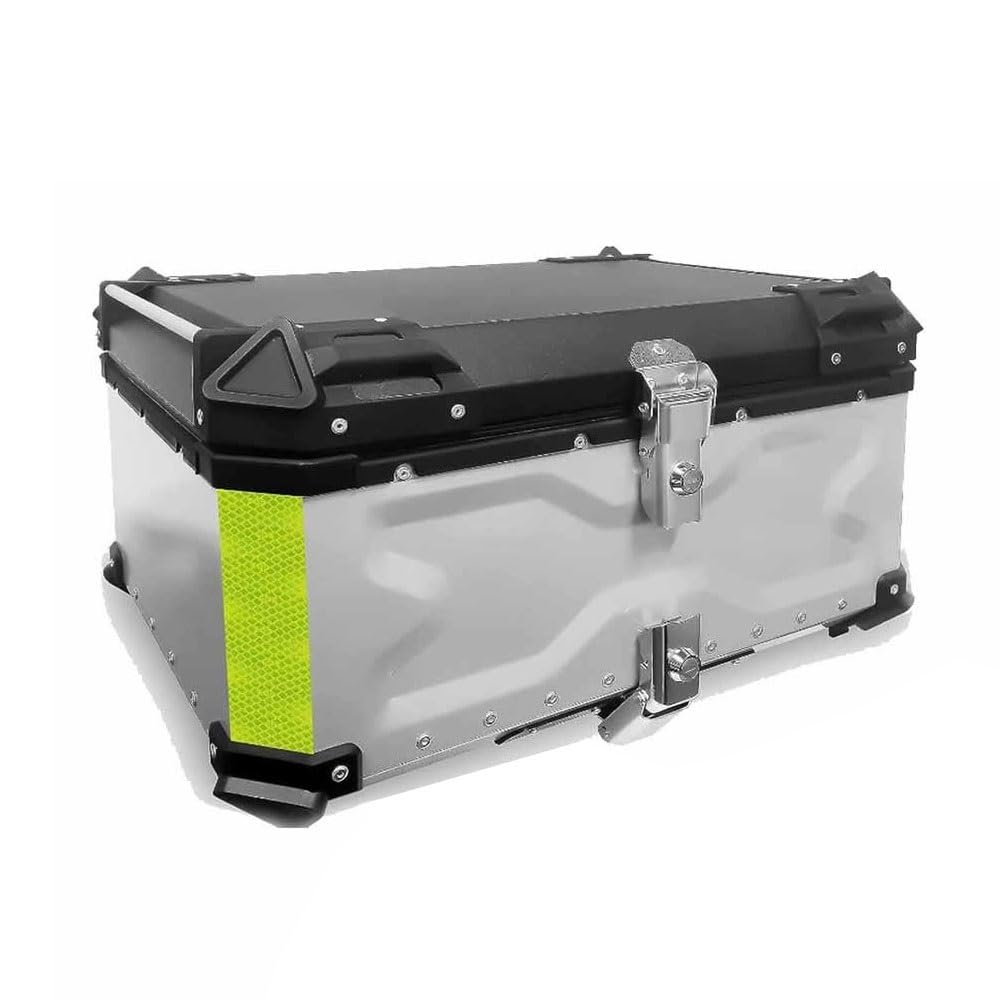 Motorcycles Top Boxes 28L 36L 45L 55L 65L 80L 100L Motorbike Trunk Top Case Aluminum Tour Tail Box with Security Lock, Motorcycle Luggage Top Box(Silver,45L)