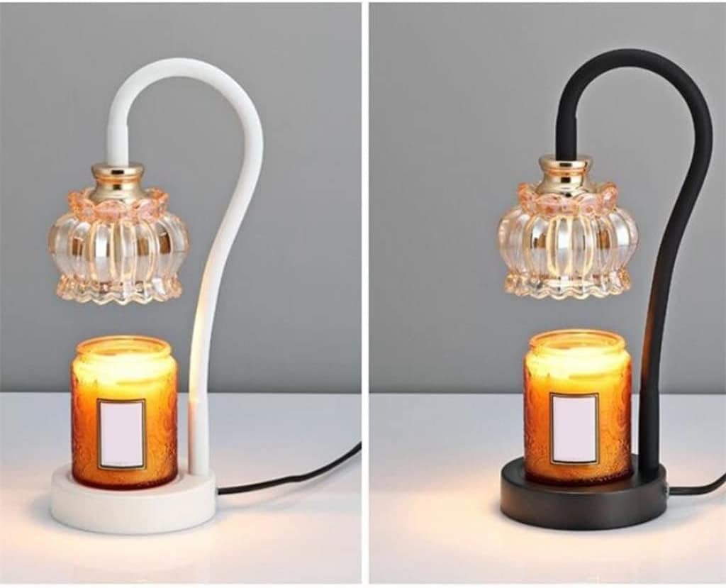 Lampada nordica a candela con paralume in vetro e interruttore for aromaterapia in sala da pranzo e ufficio(Svart)