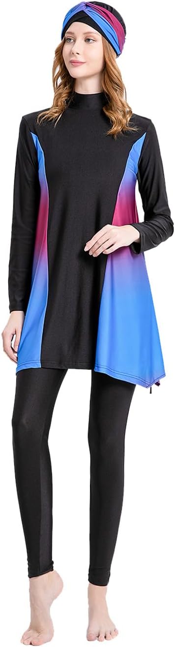TianMaiGeLun Muslim Swimwear for Girls Modest Swimsuit Burkini 3 Pcs Full Cover Beachwear UV Protection Rash Guard