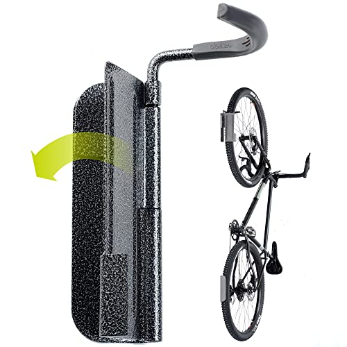 Image of Swivel Bike Wall Mount by Delta Cycle - Garage Bike Rack Swings 90 Degrees For More Floor Space - Bike Wall Hanger With Rear Tire Tray - Vertical Bike Rack Holds Any Bike Up To 40 lbs