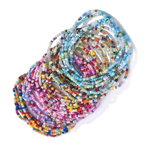 COSSIKA Damen-Armband, 30 Stück Perlen-Fußkettchen, Armbänder für Frauen und Mädchen, Strand, böhmische Bunte Perlen, Knöchelarmband, Fuß- und Handkette
