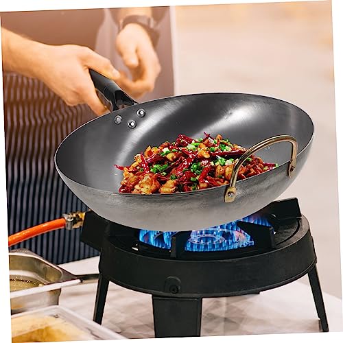 Wok tradicional grande de hierro para cocina y estufa de gas miniatura 6