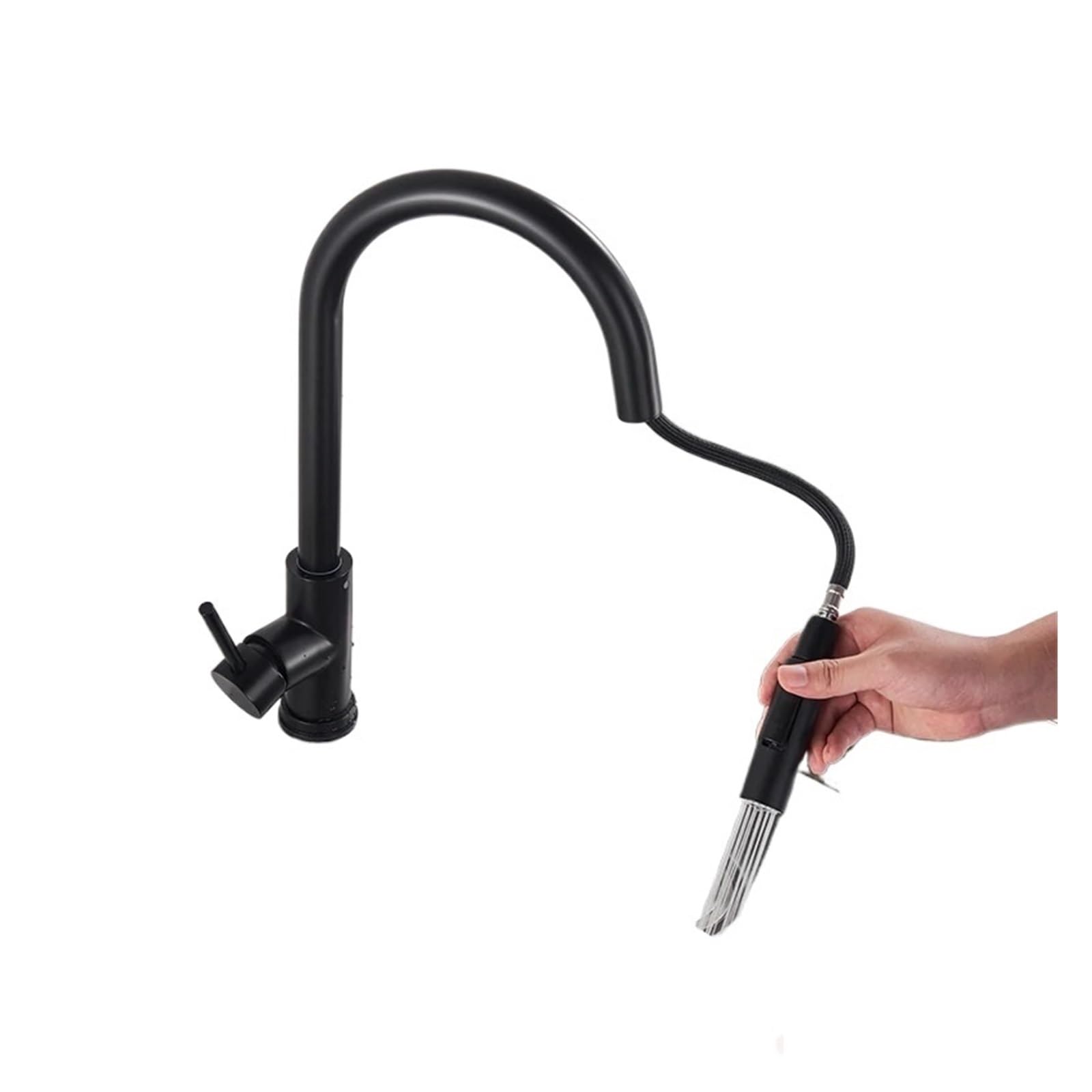 Smart Touch Küchenarmatur Schwarz Ausziehbarer Sensorhahn Schwarz/Nickel 360-Grad-Schwenkkran 2 Ausgänge Wassermischhahn(Brushed nickel sense)