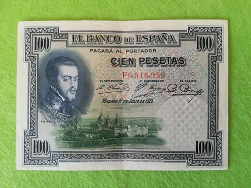 Genérico Billete Antiguo 100 pesetas 1925 Felipe II Banco de España