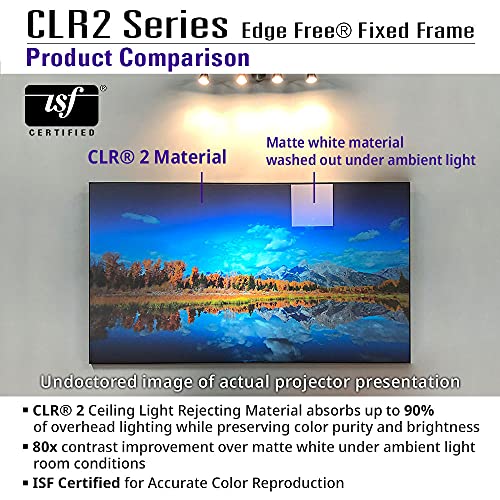 Image of Akia Screens ALR Projector Screen 103 Inch 16:9 - 4K /8K Ceiling Light Rejecting (CLR2) - 0.9 Gain - Short Throw & UST Compatible - Edge Free Fixed Frame - Indoor Home Theater Screen AK-NB103H-CLR2.