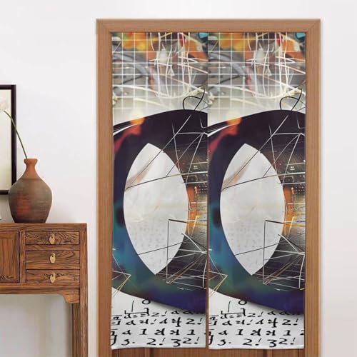 LRHCNZDCP Lot de 2 rideaux occultants en tissu moderne avec motif géométrique mathématique, calcul geek