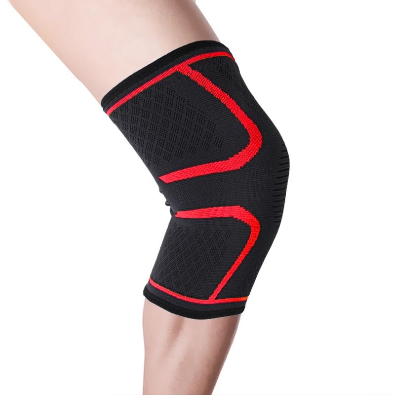 Exercise, protection Sports Knee Pads Thin Nylon Fitness Knee Pads Climbing Tennis Running Knee Protection for Fitness, cycling, running, playing football(D,Medium)