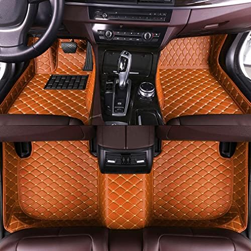 Car Floor Mats for Hummer H2 2008-2009,Leather Luxury Floor Liner All Weather Protection Carpet,Orange