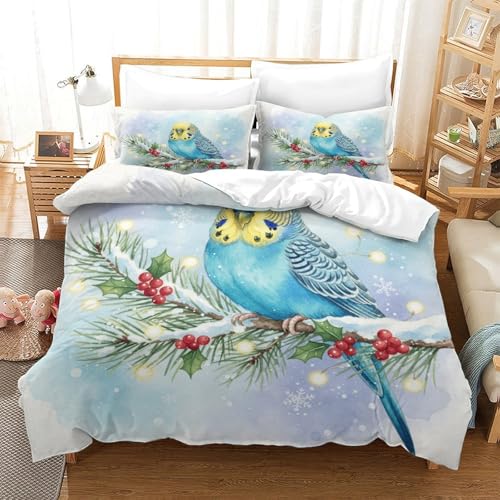 Parure de lit perroquet aquarelle 3D microfibre de qualité supérieure