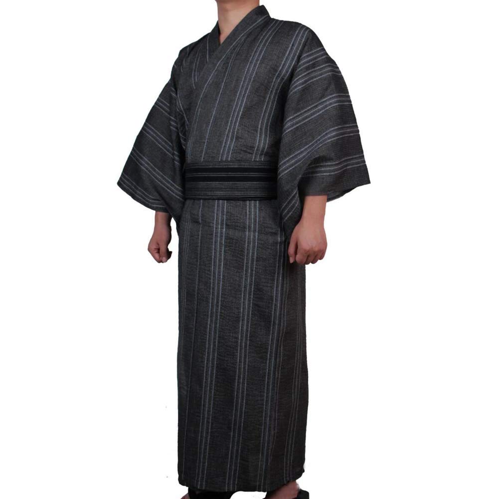 FANCYPUMPKIN Kimono japonés Yukata japonés para Hombres Home Robe Vestido japonés