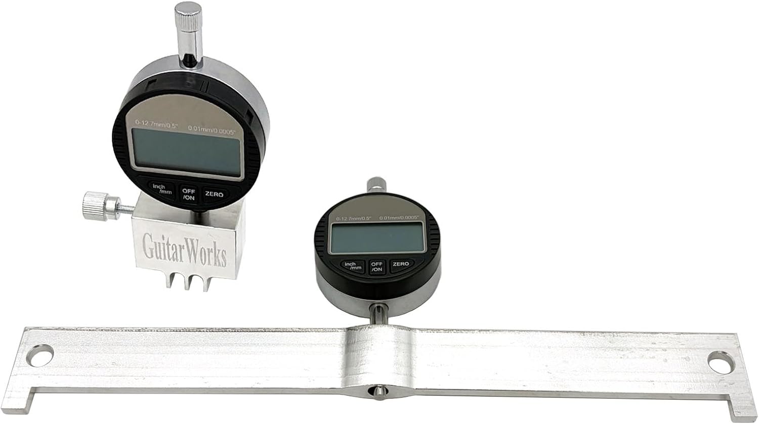 Jiayouy Guitar Neck Curvature Digital Nut Slotting Gauge Set Include Guitar Neck Gauge and String Height Measuring Tool for Luthier Repair Setup Tool