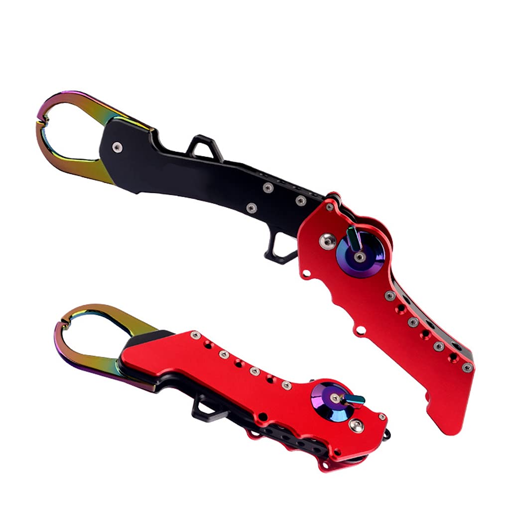 Greabuy Lega di alluminio, manico per pesce, serratura per labbra, pieghevole, clip, pinza per pesce
