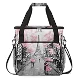 meathur Paris Eiffelturm Straße Kaffeemaschine Tragetasche, Kaffeemaschine Reise Lagerung Tote Tasche, wasserdichte tragbare Kaffeemaschine Tasche Fall mit Schultergurt für Einzelserve Kaffeemaschine