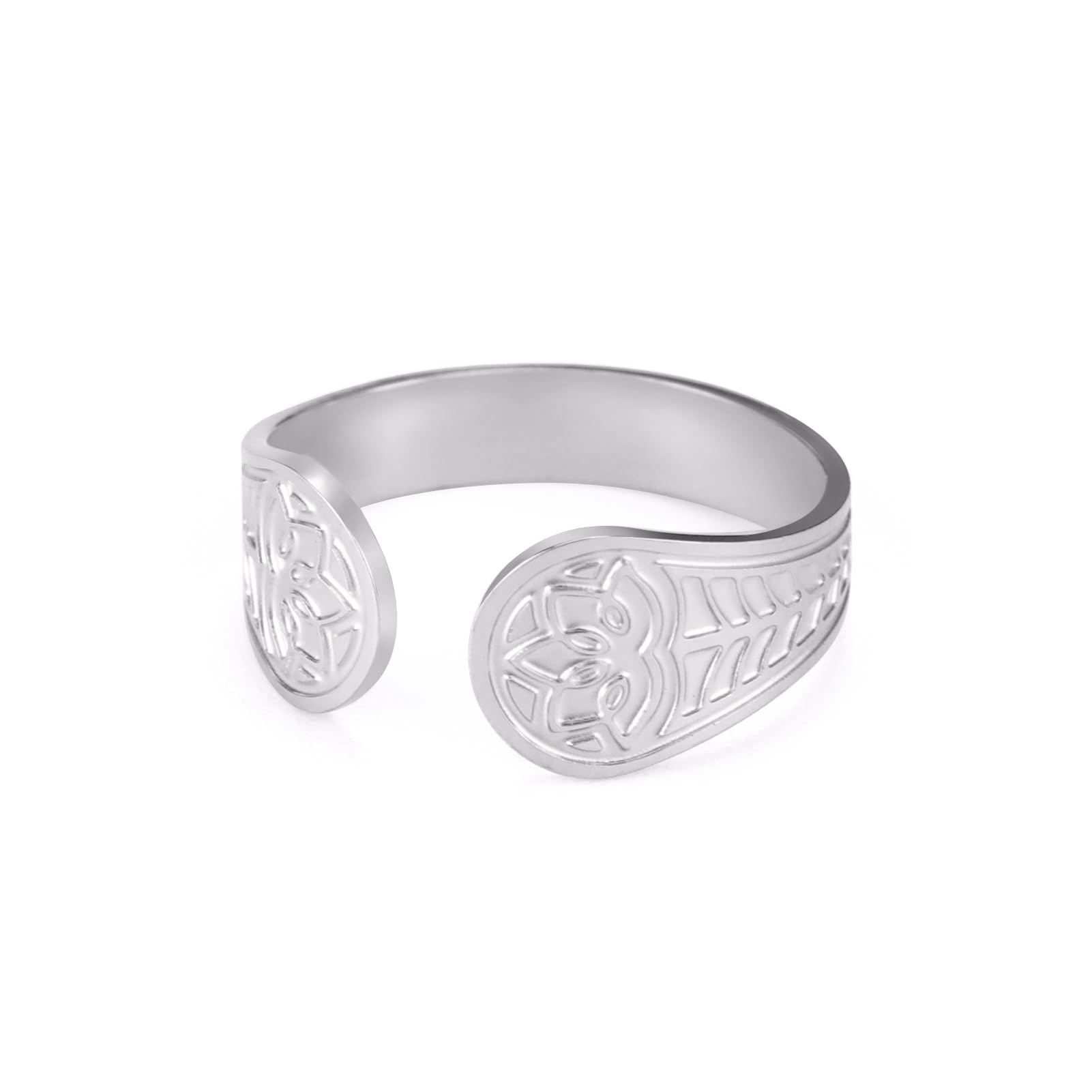 DreamtimesAnillos de Loto para Mujer Oro Acero Inoxidable Flor del Paraíso Ajustable Joyería Vintage Anillo de Buda Yoga Anillo de Boda Joyería Espiritual Regalo