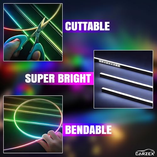 Image of Carzex Multi Color K4 Matrix Running Interior Ambient Atmosphere Light for Dashboard, Doors & Under Dash Ambience (App Controlled, Set of 18 Pcs)