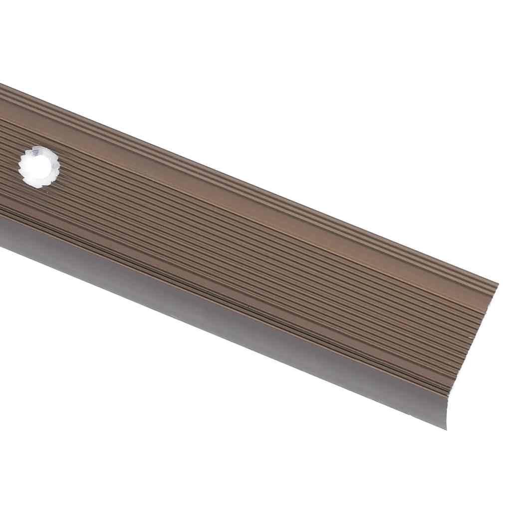 vidaXL Perfiles de peldaños forma de L 15uds aluminio marrón 100 cm, cantonera para peldaños, perfil de seguridad para escalera, laminado para peldaños