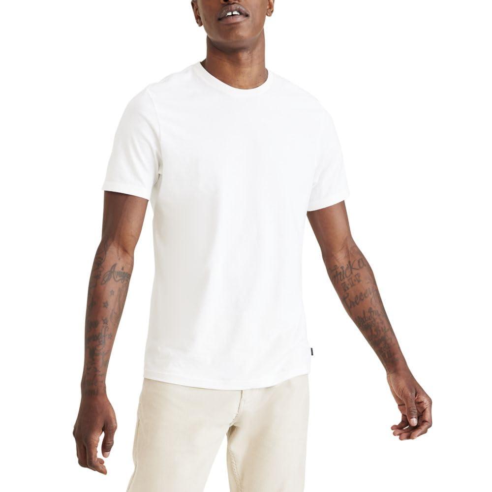 Dockers Mens Slim Fit Short Sleeve Chest Logo Crew Tee Shirt