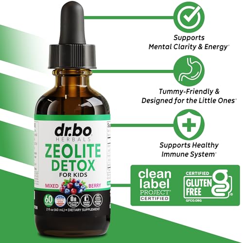 Zeolite Detox for Kids Liquid Drops - Advanced Clinoptilolite with Pure Vitamins B12 & D - Kids Gentle Body Daily Cleanse Focus & Speech Extra Clinoptilolite Zeolite Drops Detox Cleanse Supplement 2oz - Image 3