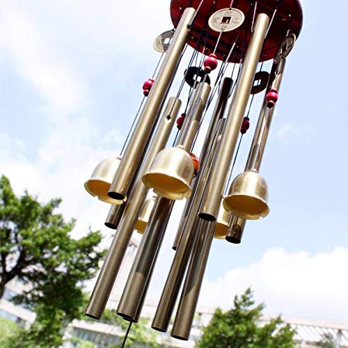 Image of Chinese Traditional Retro10 Tubes 5 Bells Bronze Yard Garden Outdoor Living Wind Chimes 85cm (MT-626).